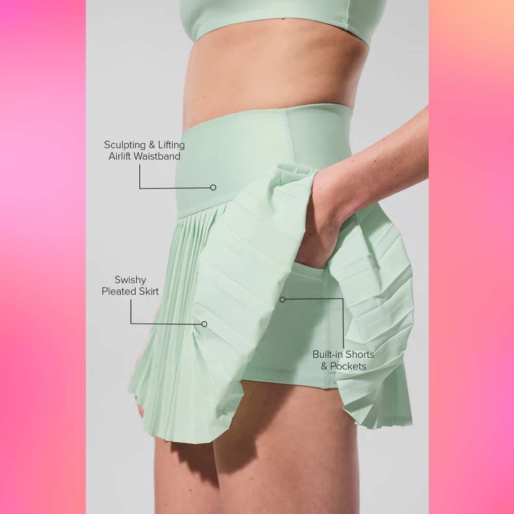 Alo Yoga Grand Slam Tennis Skirt Spearmint XXS - Gem